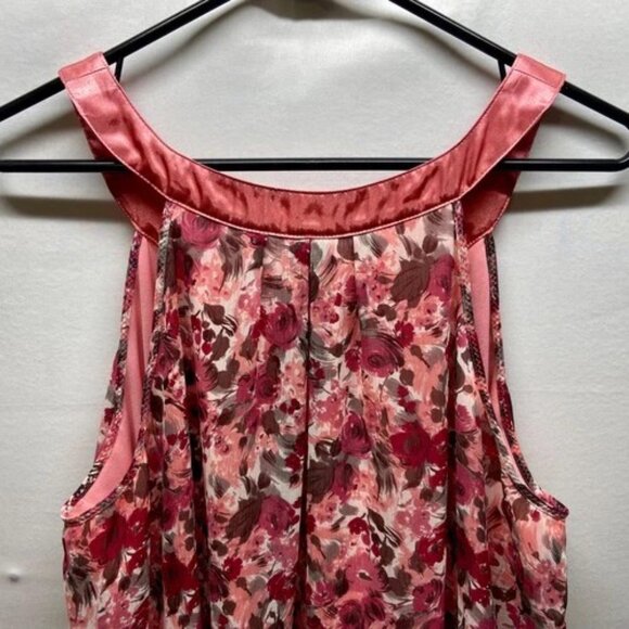 Elle Sleep Nightgown Women's Large Pink Floral Sleeveless Flower Collar Sexy EUC - Picture 4 of 9